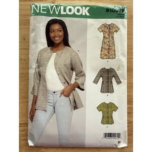 New Look Pattern R10079 Button Front‎ Mini Dress, Tunic & Top Size 10-22 UNCUT